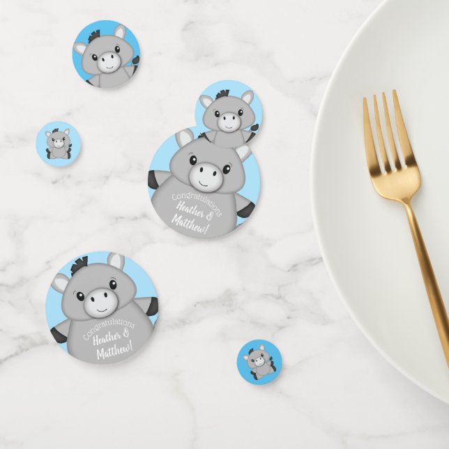 Donkey Baby Shower Blue Konfetti (Gruppe)