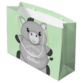Donkey Baby Shower Green Große Geschenktüte