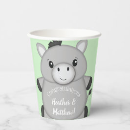 Donkey Baby Shower Green Pappbecher