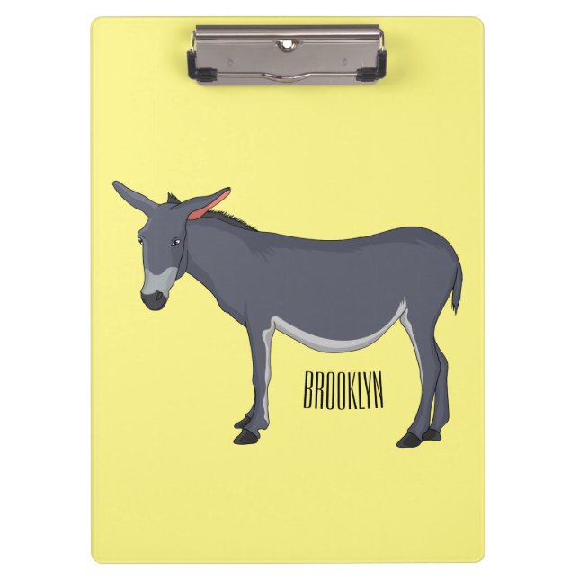 Donkey Cartoon Klemmbrett (Vorderseite)
