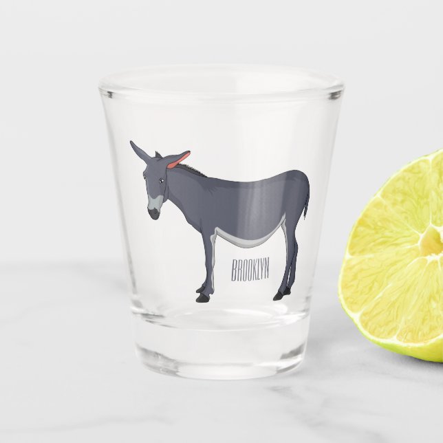 Donkey Cartoon Schnapsglas (Vorderseite)