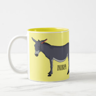 Donkey Cartoon Zweifarbige Tasse