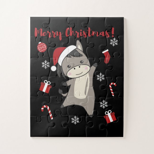 Donkey Christmas Donkeys Winter Animals (Vertikal)