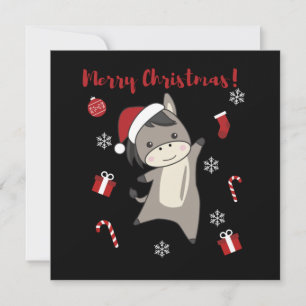 Donkey Christmas Donkeys Winter Animals Einladung