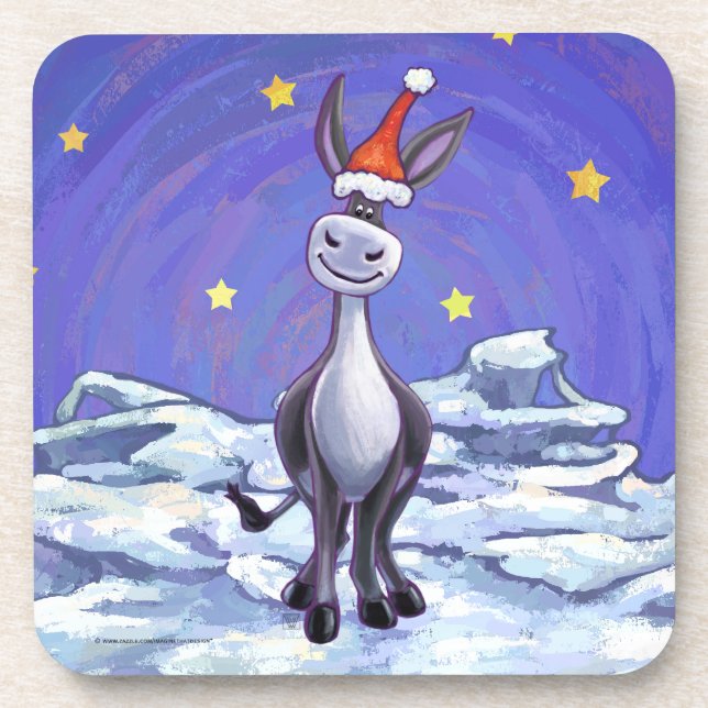 Donkey Christmas Getränkeuntersetzer (Vorderseite)