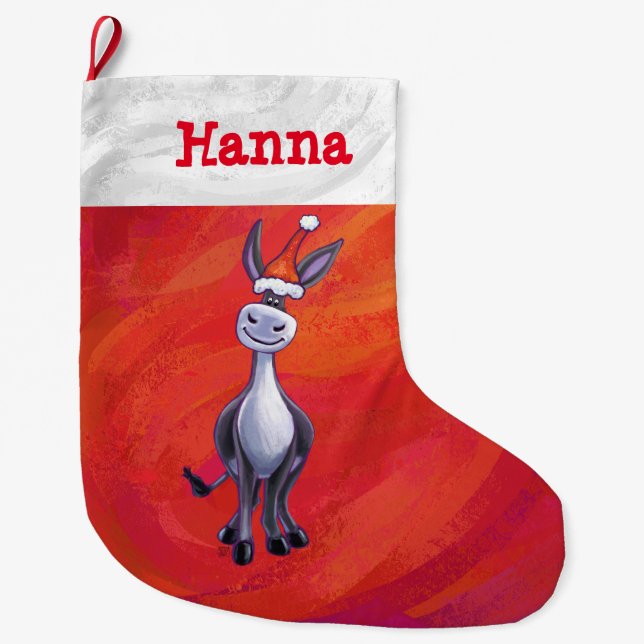 Donkey Christmas Großer Weihnachtsstrumpf (Vorderseite)