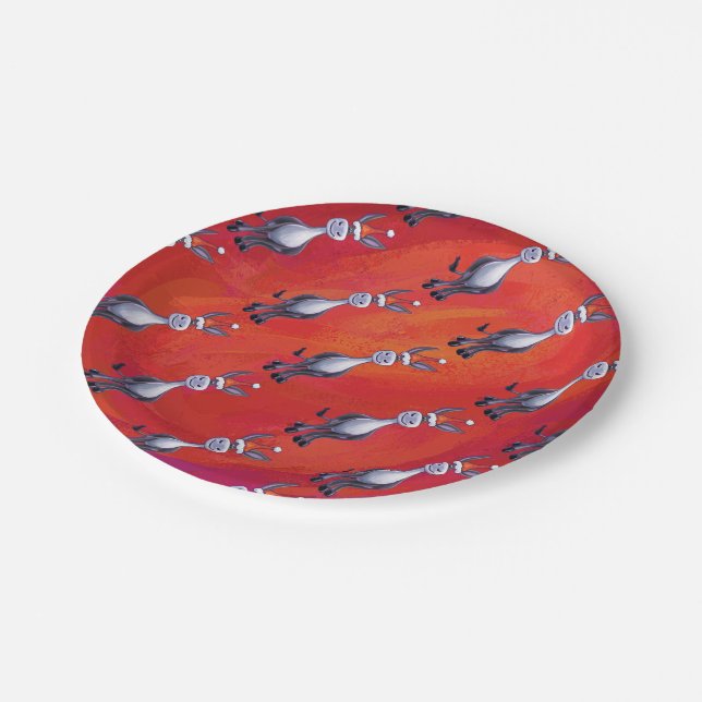 Donkey Christmas Pappteller (Schrägansicht)