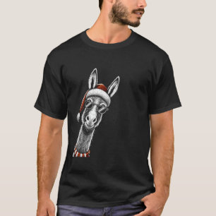 Donkey Christmas Weihnachtsmannmütze Pajama Funny  T-Shirt