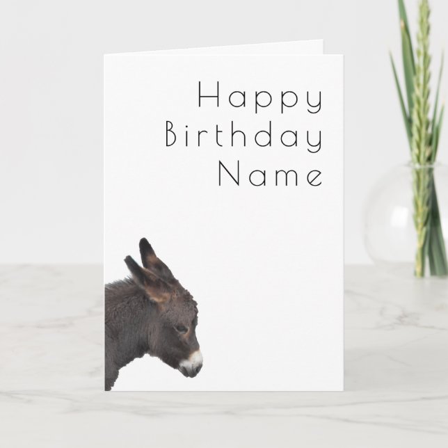 Donkey Deko Birthday Karte (Vorderseite)