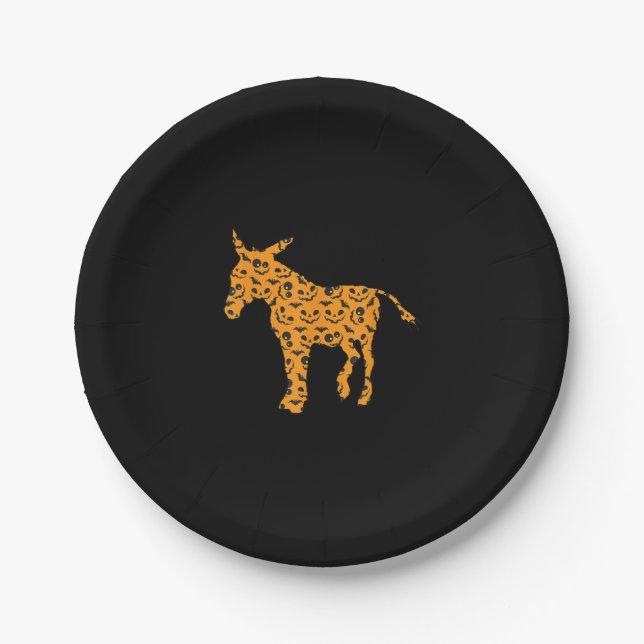 Donkey Easy Halloween | Donkey Lover Gift Pappteller (Vorderseite)