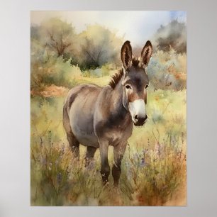 Donkey Farm Animal Art Imprimer Poster