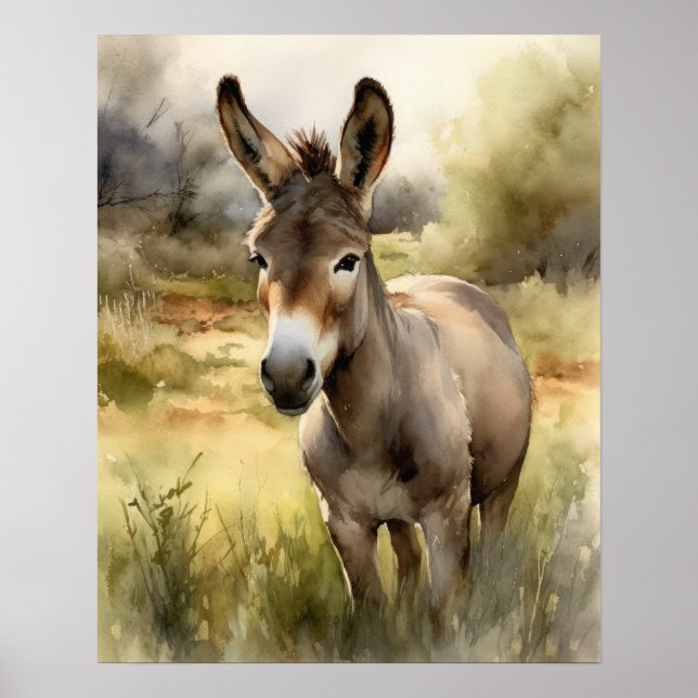 Donkey Farm Animal Art Print Poster (Vorne)