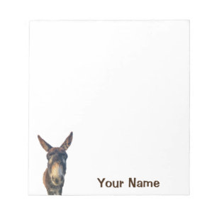 Donkey Farm Animal auf Weiß Notizblock