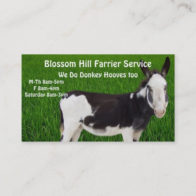 Donkey Farrier Business Card Visitenkarte (Vorderseite)
