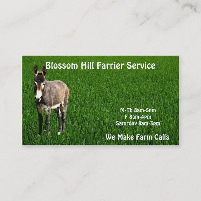 Donkey Farrier Business Card Visitenkarte (Vorderseite)