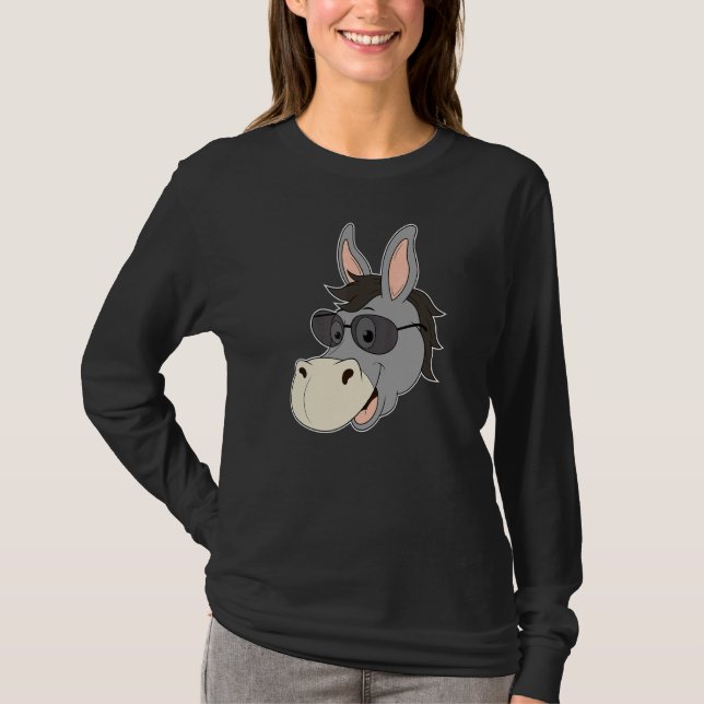 Donkey Head Sonnenbrille Mule Heart Zoo Tierfarme T-Shirt (Vorderseite)