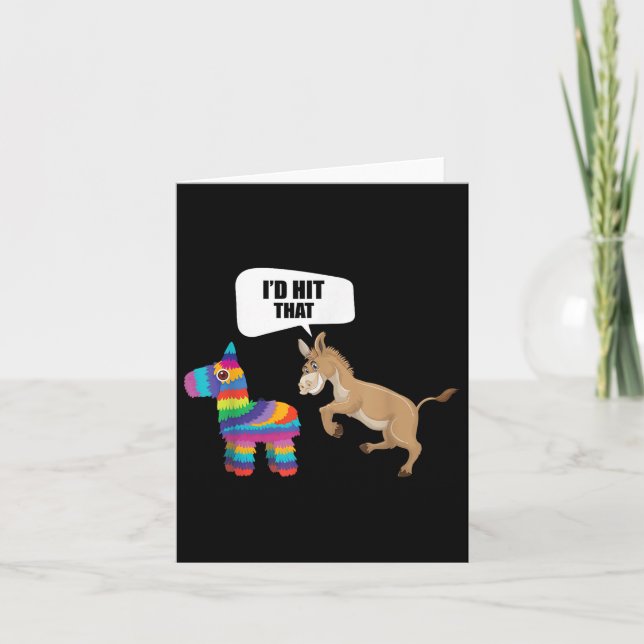 Donkey Id traf, dass Pinata mexikanische Funny Cin Karte (Vorderseite)