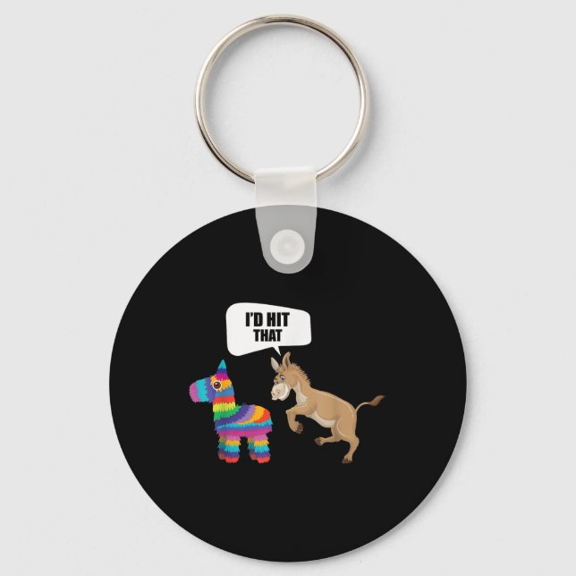 Donkey Id traf, dass Pinata mexikanische Funny Cin Schlüsselanhänger (Vorderseite)