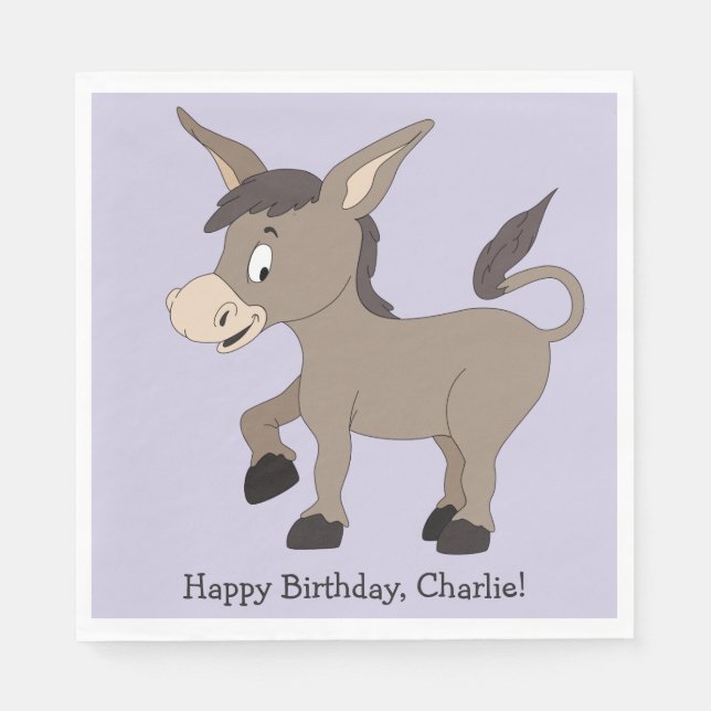 Donkey-Illustrationen für benutzerdefinierte Papie Serviette (Vorderseite)