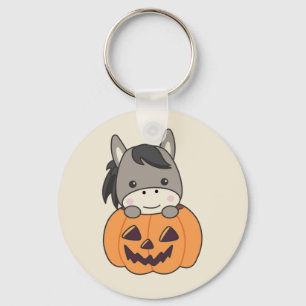 Donkey in Pumpkin Sweet Donkey Happy Halloween Key Schlüsselanhänger