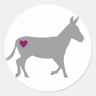 Donkey-Liebe-Circle-Aufkleber klein Runder Aufkleber