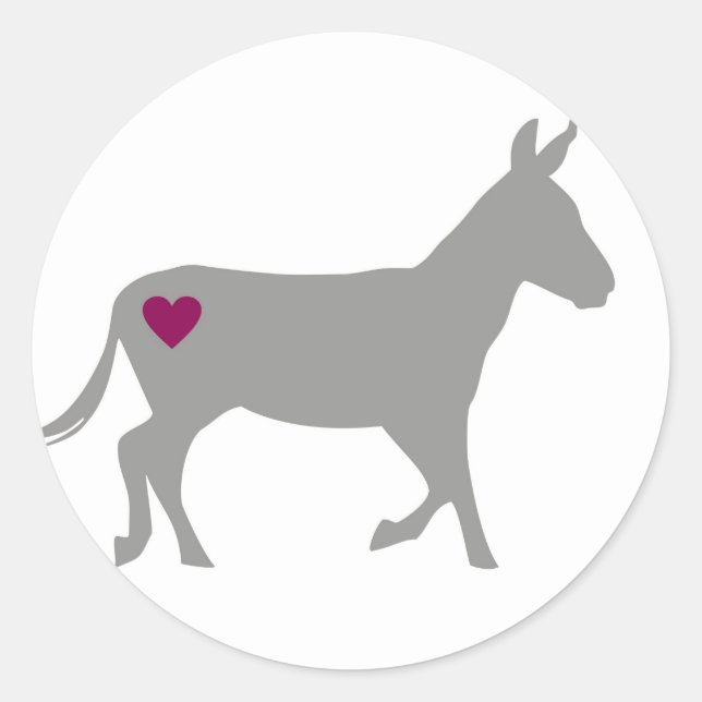 Donkey-Liebe-Circle-Aufkleber klein Runder Aufkleber (Vorderseite)