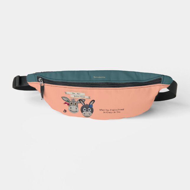 Donkey liebt Freundschaftsangebot Grüne Orange Bauchtasche (Vorderseite)