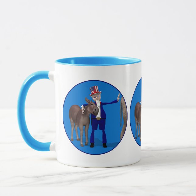 Donkey Lover Uncle Sam Tasse (Links)