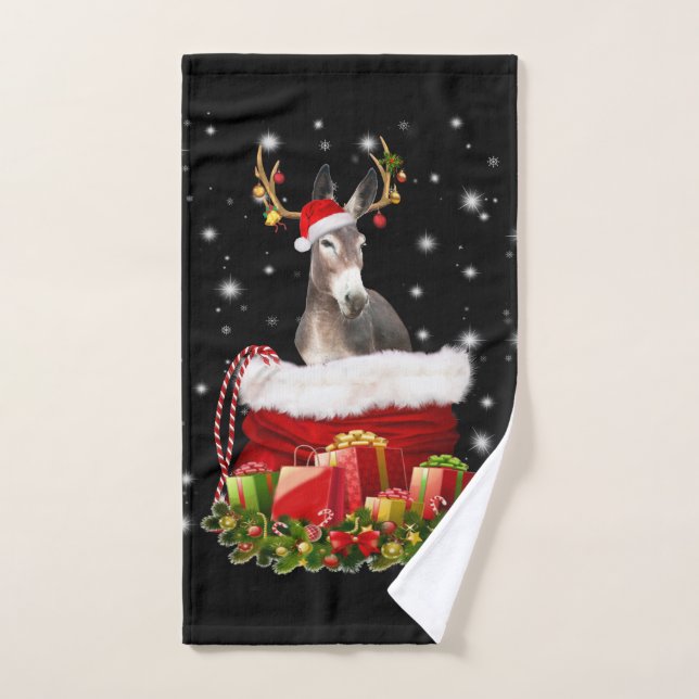 Donkey Lover Venin | Happy Donkey Merry Christmas (Serviette à main)
