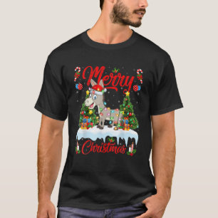 Donkey Lover Xmas Lighting Weihnachtsmannmütze Don T-Shirt