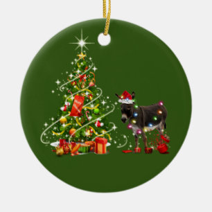 Donkey mit Hutschuh Weihnachten Keramik Ornament