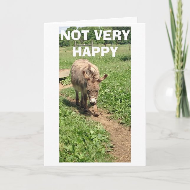 DONKEY NOT VERY HAPPY SAD/BLUE - LIFE WITHOUT YOU! KARTE (Vorderseite)