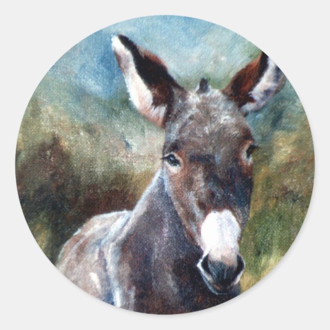 Donkey Portrait Sticker (Vorderseite)