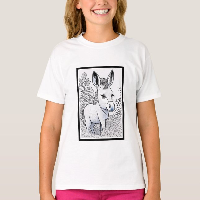 Donkey Puppy Dreams: Whimsical T - Shirt Print Des (Vorderseite)