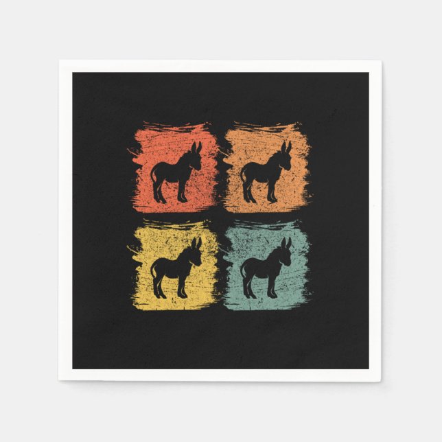Donkey Retro Pop Art Serviette (Vorderseite)