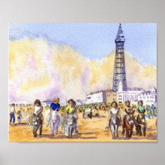 Donkey Rides - Blackpool Poster