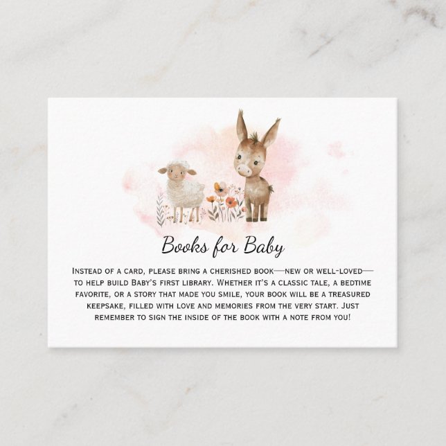 Donkey Sheep Gender Neutral Books for Baby | Platzkarte (Vorderseite)