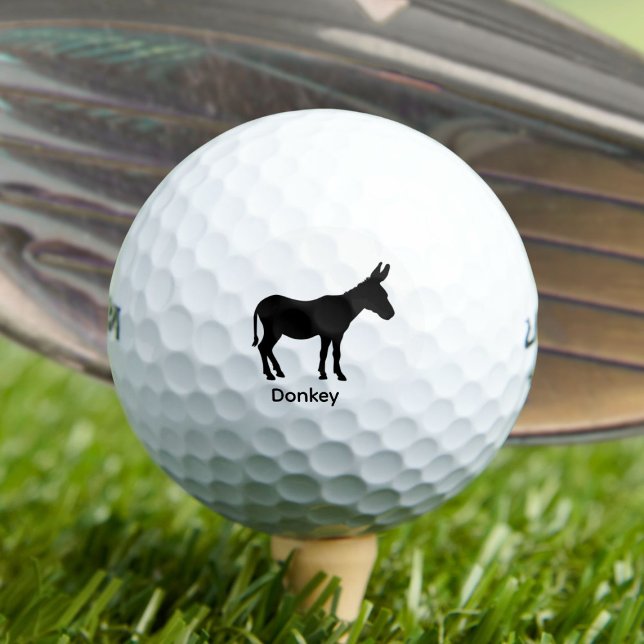 Donkey-Silhouette - Schwarzes Tier Golfball (Von Creator hochgeladen)