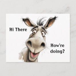 Donkey Sprichwort Hi und fragend Wie geht es? bear Postkarte