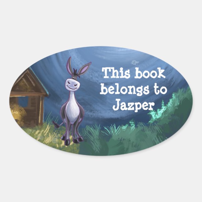 Donkey Stationery Ovaler Aufkleber (Vorderseite)