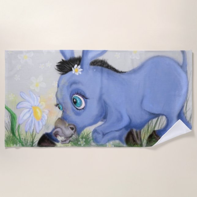 Donkey und Daisy Funny Beach Handtuch (Vorderseite)