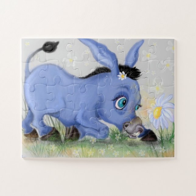 Donkey und Daisy Puzzle Geschenk - Malerei (Horizontal)