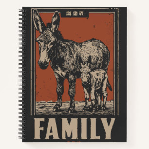 Donkey und Foal Vintag - Humble Landtiere Notizbuch
