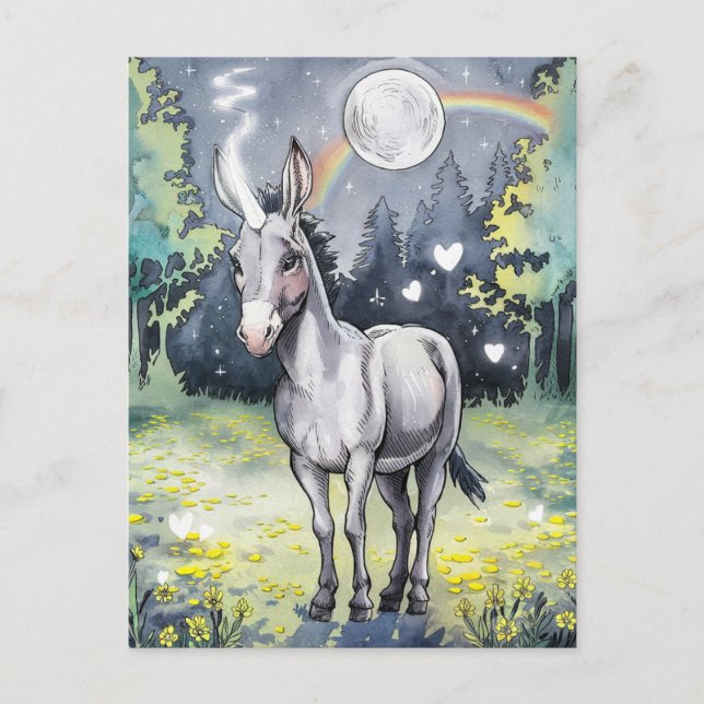 Donkey Unicorn Postkarte (Vorderseite)