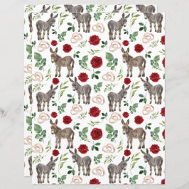 Donkey Wedding Scrapbook Paper in White