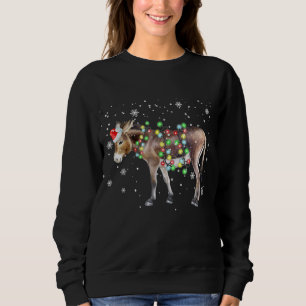 Donkey Weihnachtsbeleuchtung Farbe    Santa Donkey Sweatshirt
