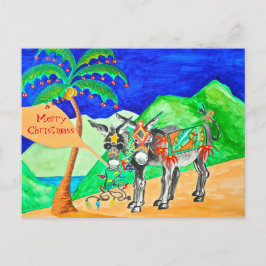Donkey Weihnachtskarte Postkarte