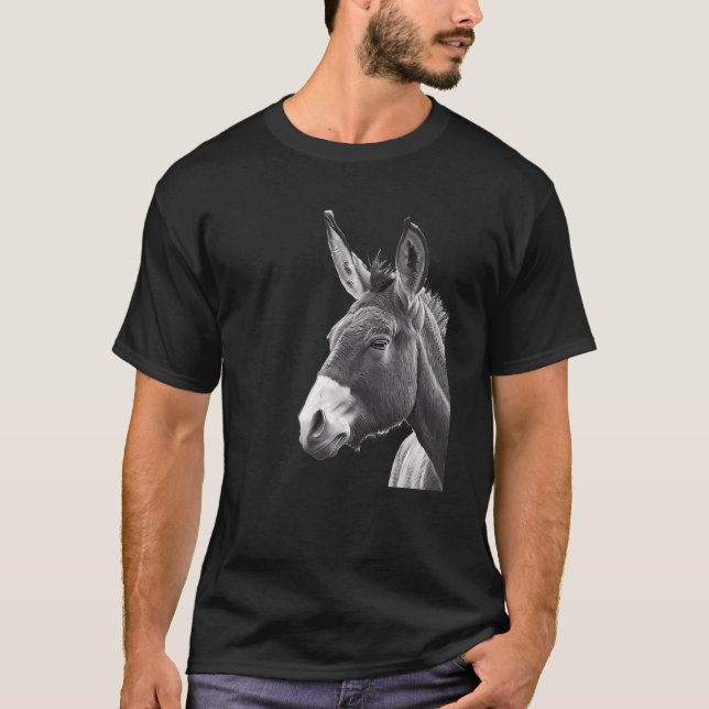 Donkey White und Black Portrait T-Shirt (Vorderseite)