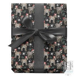 Donkeys Christmas Gift Wrapping Paper - Black Geschenkpapier