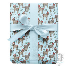 Donkeys Christmas Gift Wrapping Paper - Blue Geschenkpapier